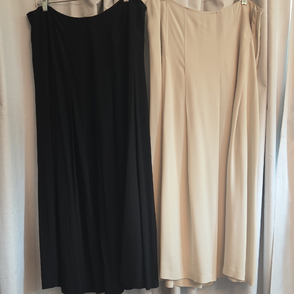 Eileen Fisher Black and Cream Maxi Skirts